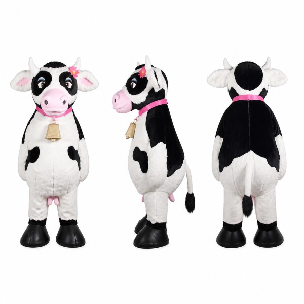 Cow Mascot Costume in Black and White Adult