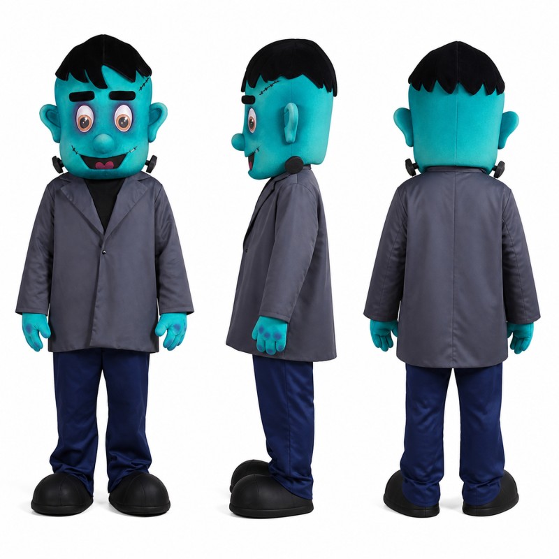 Vampire Mascot Costume in Teal with Gray Suit Adult