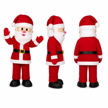 Santa Claus Mascot Costume in Red with White Beard Adult