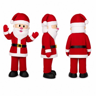 Santa Claus Mascot Costume in Red with White Beard Adult