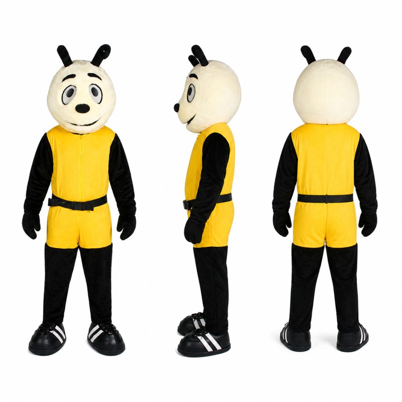 Bee Mascot Costume in Yellow and Black Adult