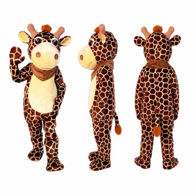 Giraffe Mascot Costume in Brown and Cream Adult