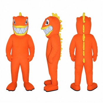 Lizard Mascot Costume in Bright Orange Adult