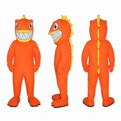 Lizard Mascot Costume in Bright Orange Adult