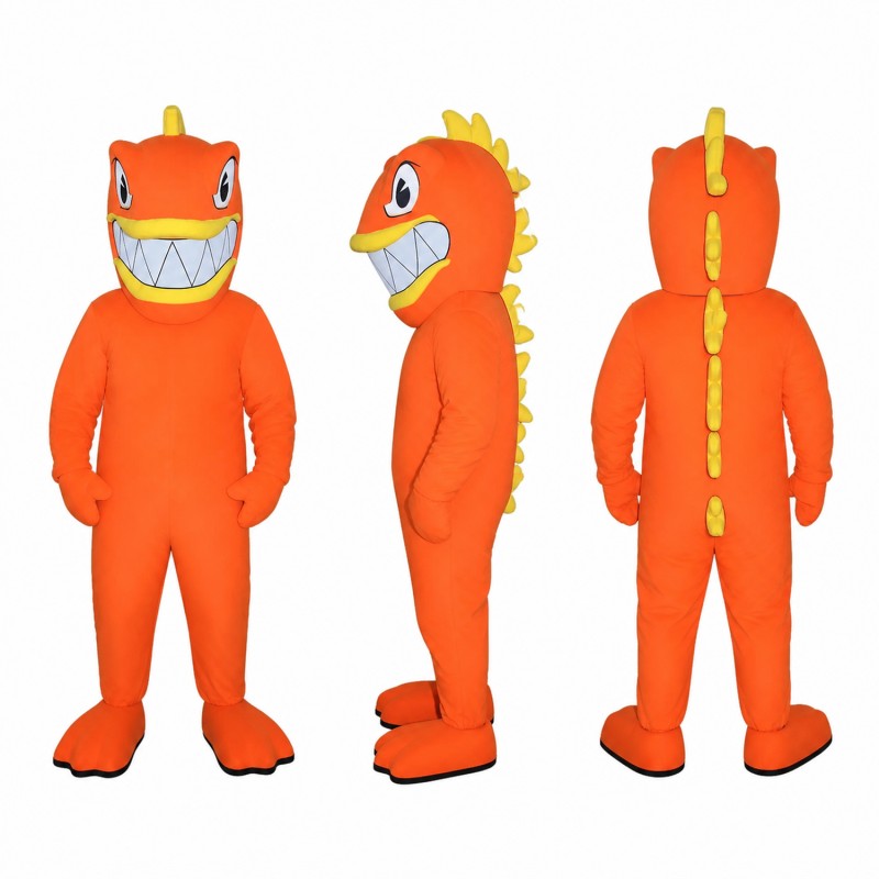 Lizard Mascot Costume in Bright Orange Adult