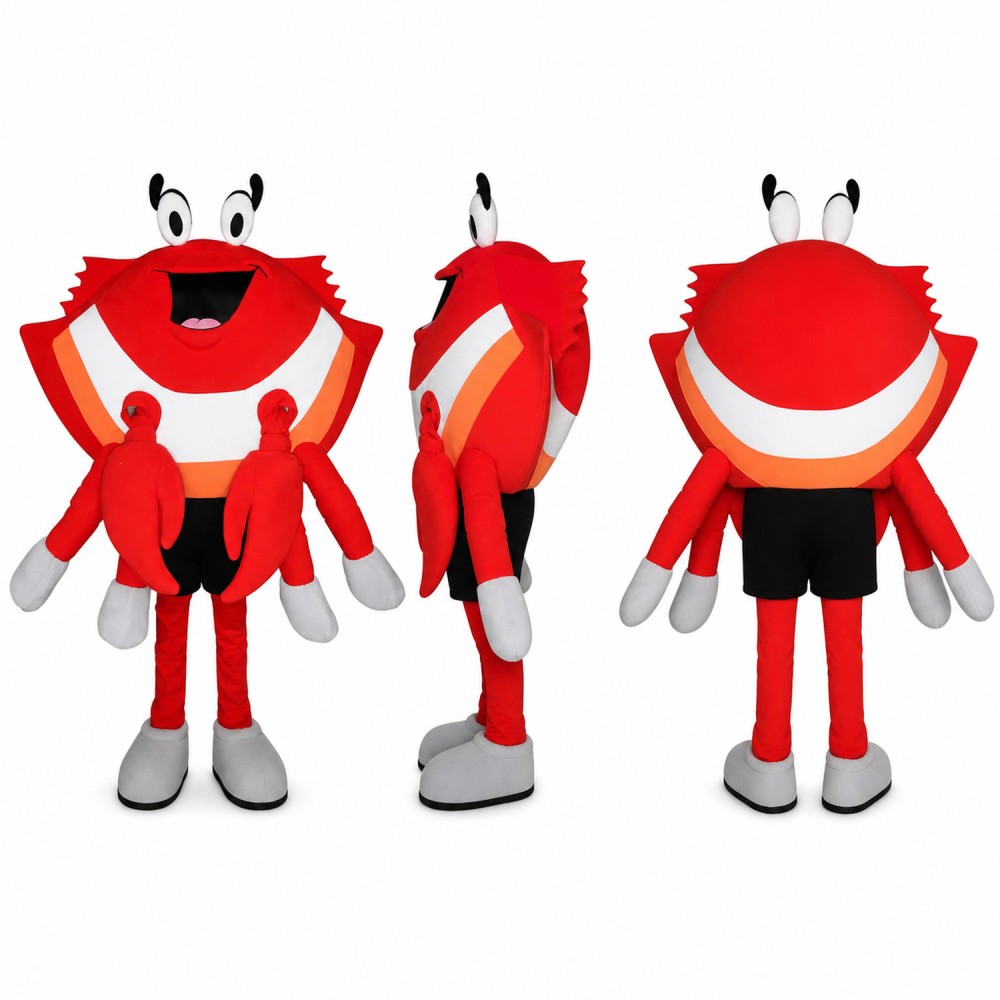 Crab Mascot Costume in Red with White Eyes Adult Crab Mascot Costume in Red with White Eyes Adult