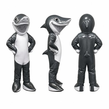 Shark Mascot Costume in Gray with White Belly Adult