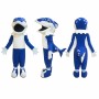 Blue Whale Mascot Costume in White and Blue Adult