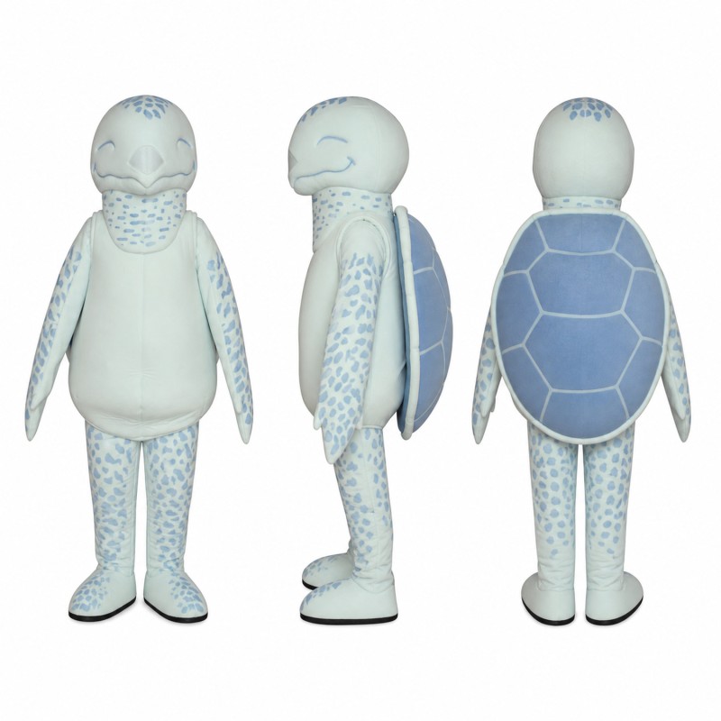 Spotted Sea Creature Mascot Costume in Pale Gray Adult