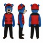 Bear Mascot Costume in Blue with Red Vest Adult