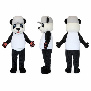 Panda Mascot Costume in Black and White Adult