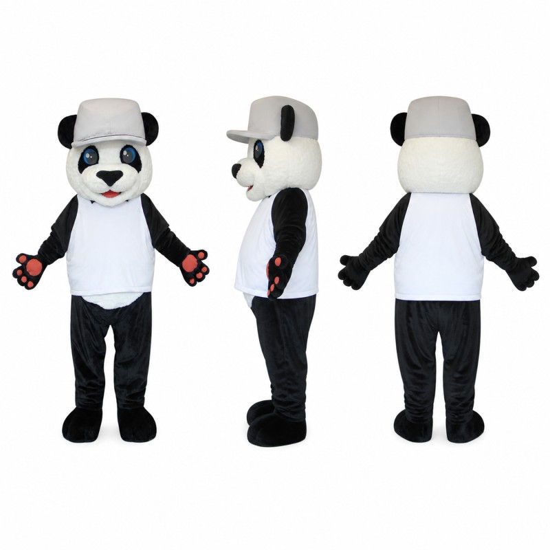 Panda Mascot Costume in Black and White Adult