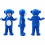 Bear Mascot Costume in Bright Blue with White Bow Tie Adult