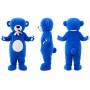 Bear Mascot Costume in Bright Blue with White Bow Tie Adult
