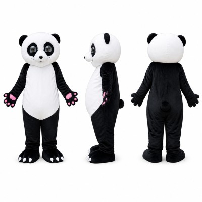 Panda Mascot Costume in Black and White Adult