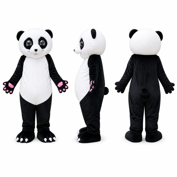 Panda Mascot Costume in Black and White Adult