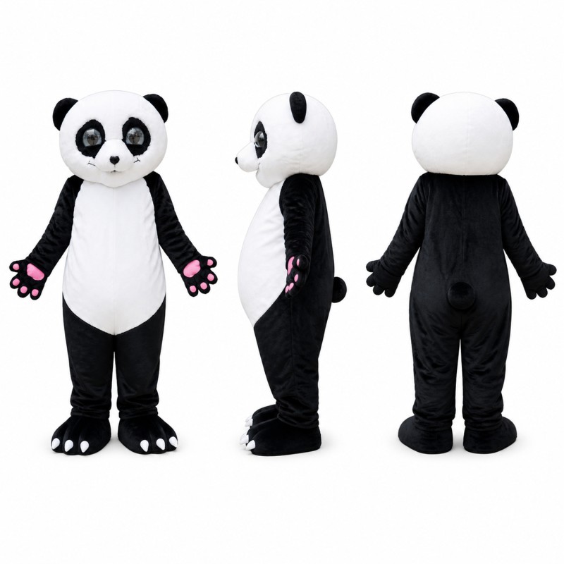 Panda Mascot Costume in Black and White Adult
