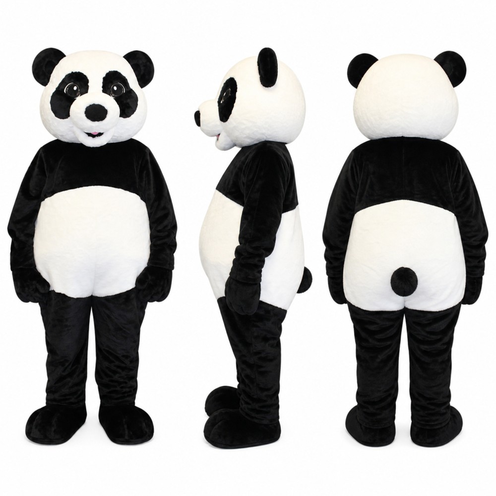 Panda Mascot Costume in Black and White Adult Panda Mascot Costume in Black and White Adult