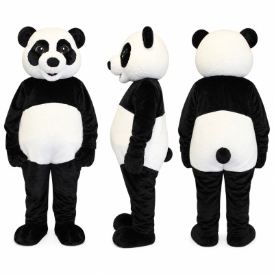 Panda Mascot Costume in Black and White Adult