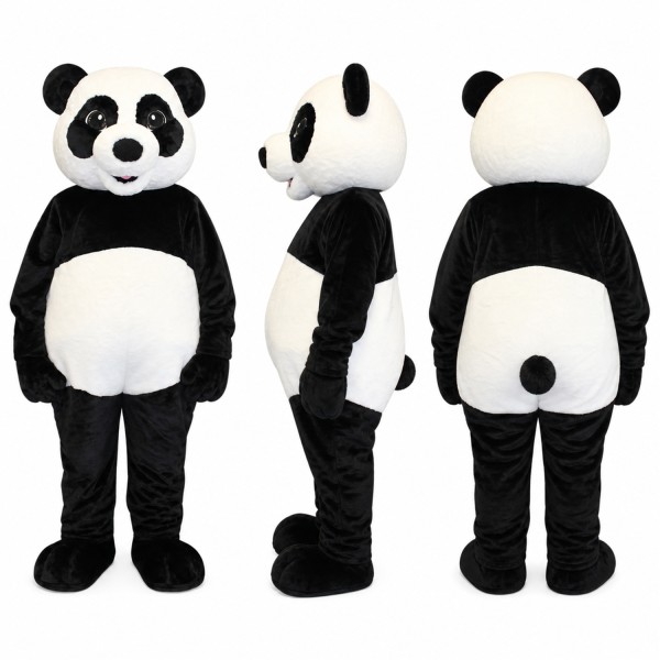 Panda Mascot Costume in Black and White Adult