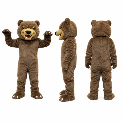 Brown Bear Mascot Costume with Tan Muzzle Adult