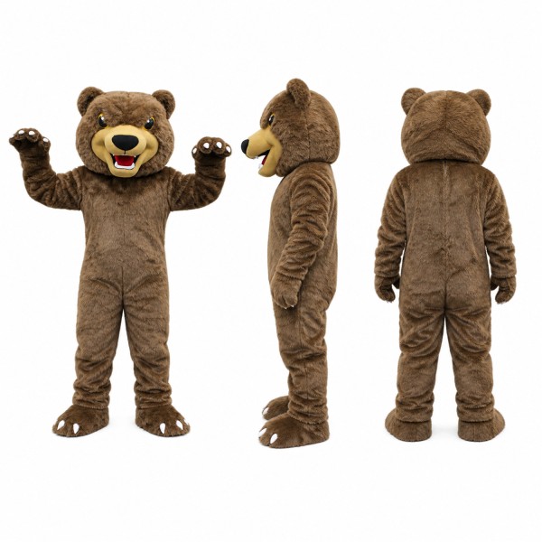 Brown Bear Mascot Costume with Tan Muzzle Adult