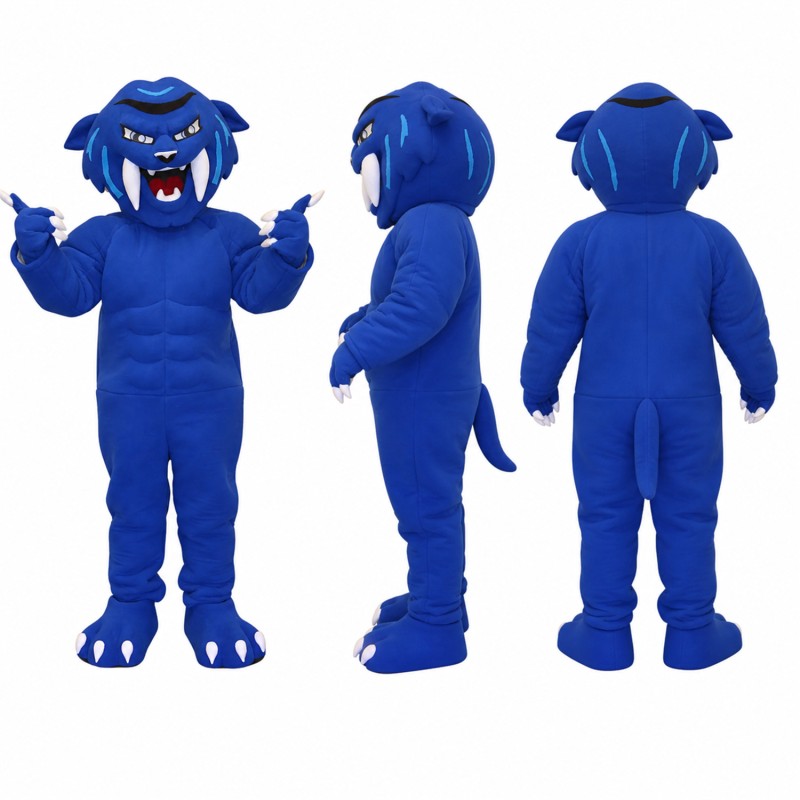 Panther Mascot Costume in Dark Blue Adult
