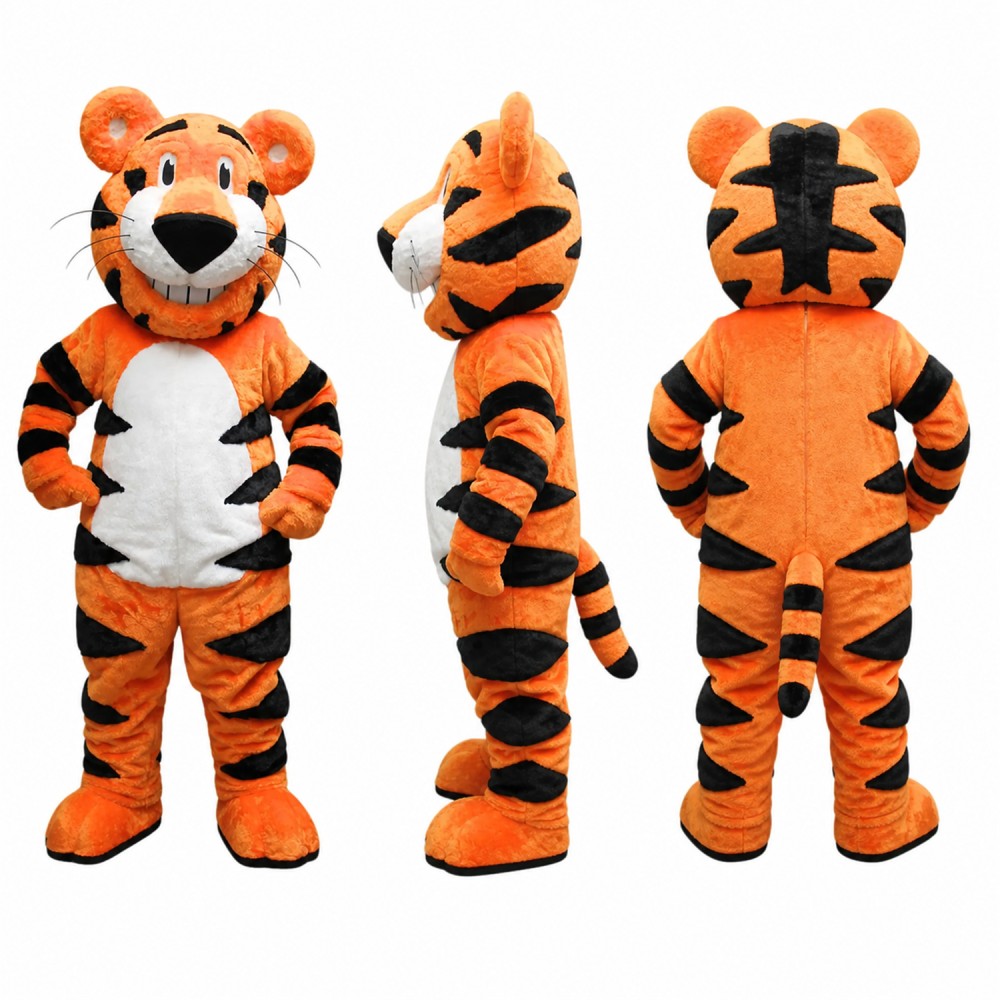 Tiger Mascot Costume in Orange with White Belly Adult