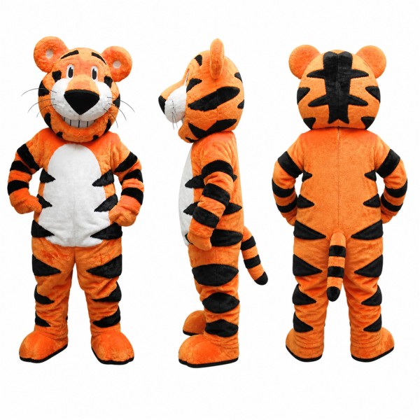Tiger Mascot Costume in Orange with White Belly Adult