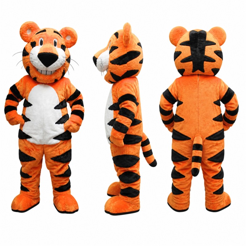 Tiger Mascot Costume in Orange with White Belly Adult