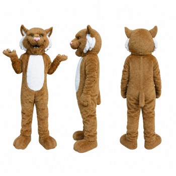 Wildcat Mascot Costume in Tan with White Belly Adult
