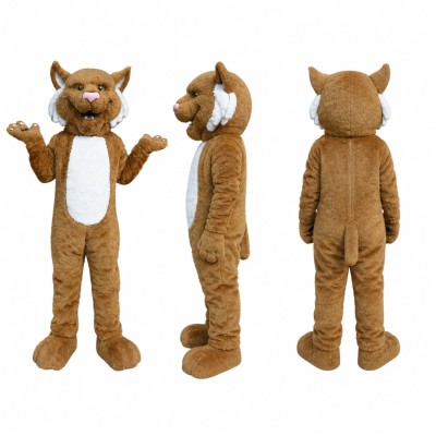 Wildcat Mascot Costume in Tan with White Belly Adult