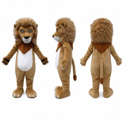 Lion Mascot Costume in Brown with White Belly Adult