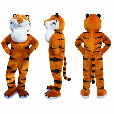 Tiger Mascot Costume in Orange with White Muzzle Adult