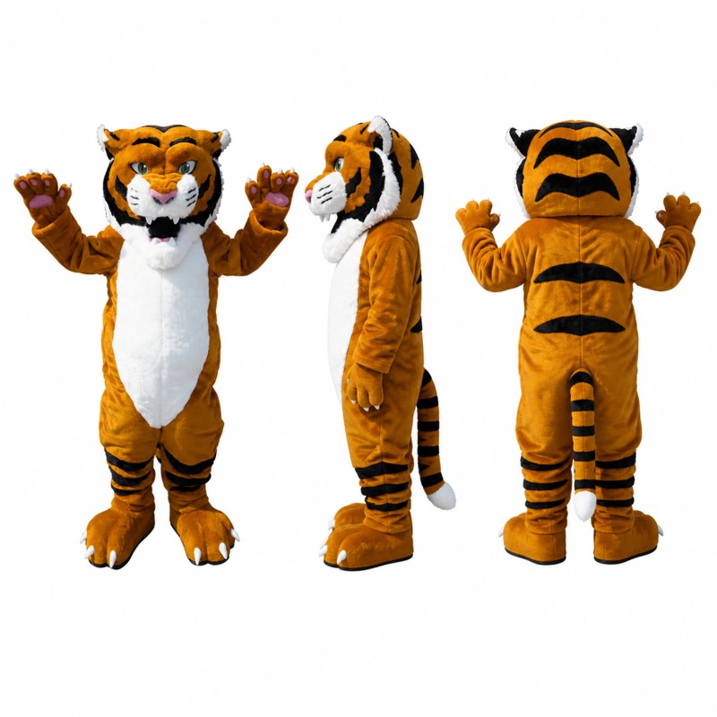 Tiger Mascot Costume in Orange with White Belly Adult