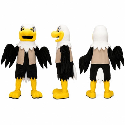 Eagle Mascot Costume in Black and White Adult