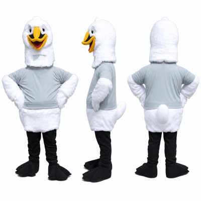 Eagle Mascot Costume in White with Gray Shirt Adult