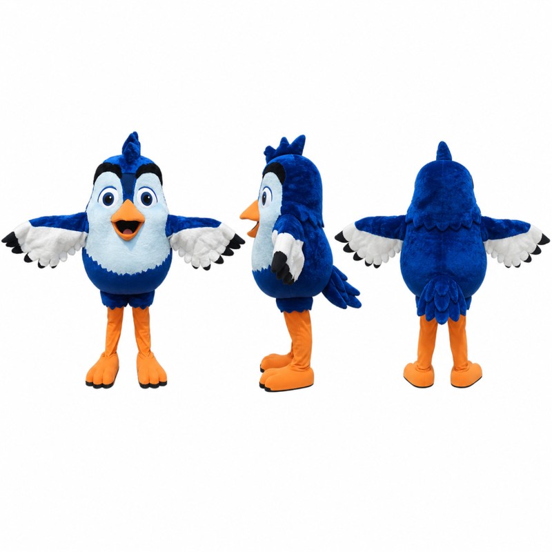 Blue Jay Mascot Costume in Blue and White Adult