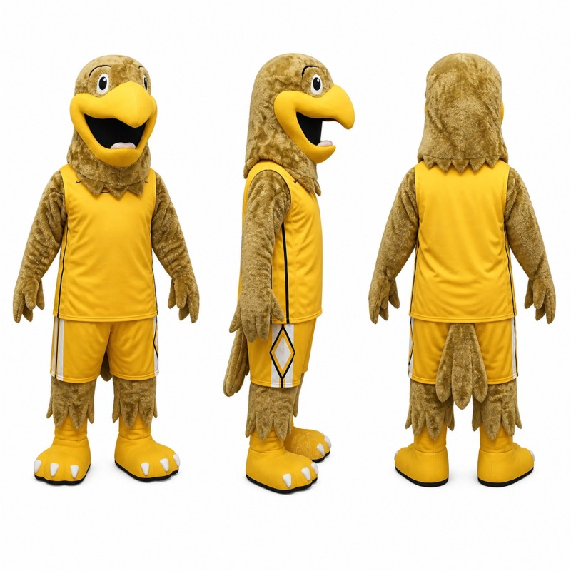 Eagle Mascot Costume in Golden Yellow Adult