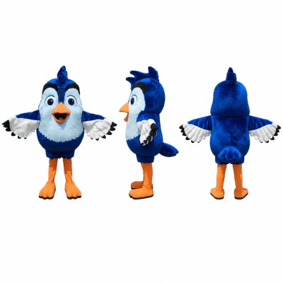 Blue Jay Mascot Costume in Blue and White Adult