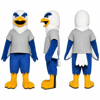 Eagle Mascot Costume in White with Gray Shirt Adult