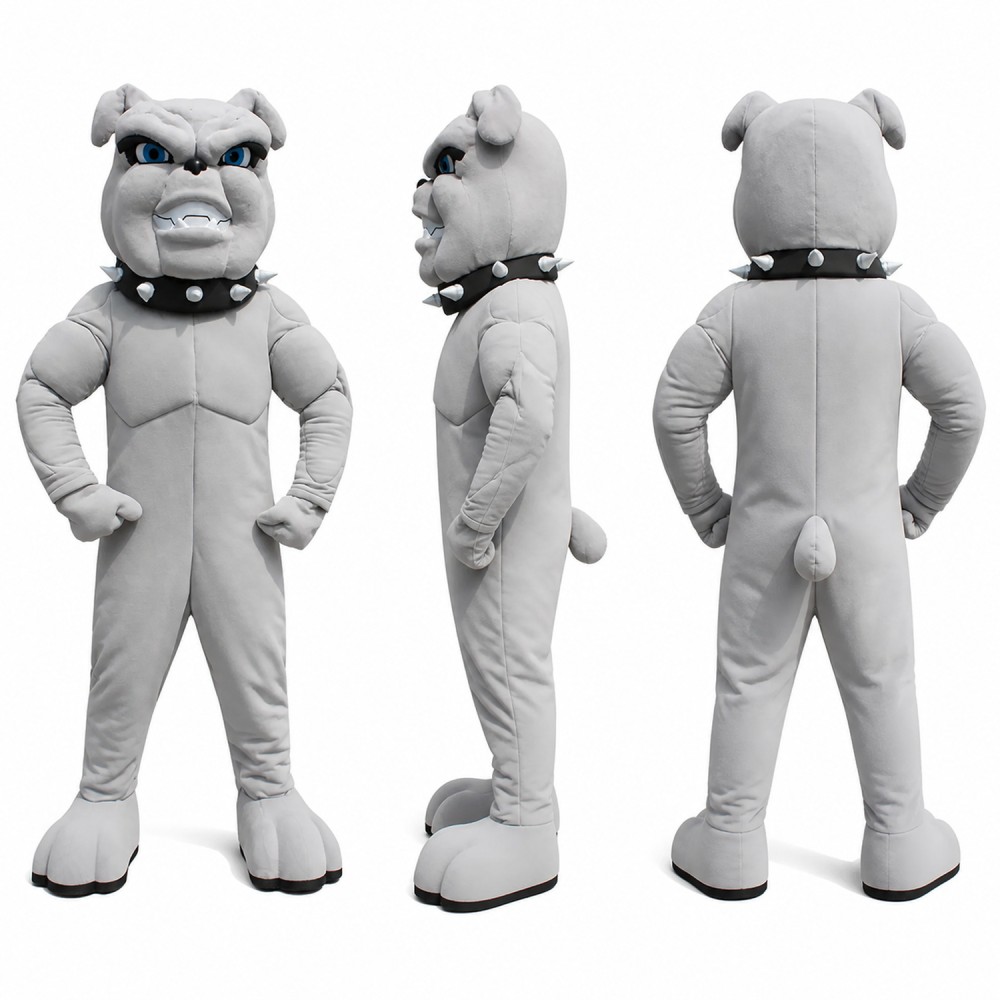 Bulldog Mascot Costume in Gray Adult Bulldog Mascot Costume in Gray Adult