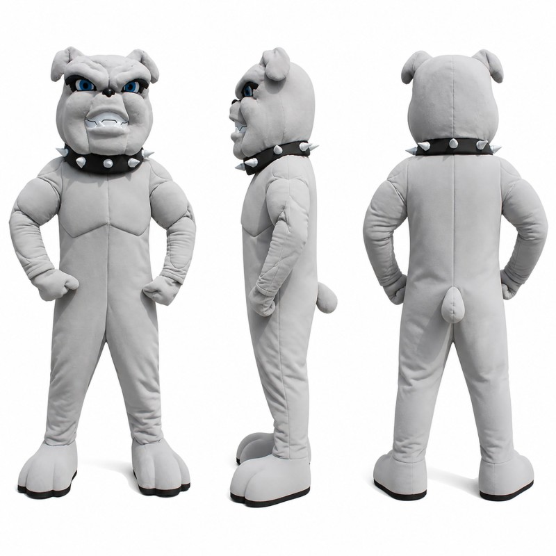 Bulldog Mascot Costume in Gray Adult