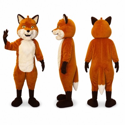 Fox Mascot Costume in Orange with Cream Belly Adult