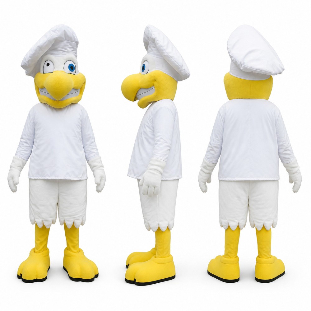 Eagle Mascot Costume in White with Yellow Beak Adult Eagle Mascot Costume in White with Yellow Beak Adult