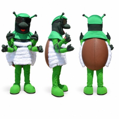 Fly Mascot Costume in Green and White Adult