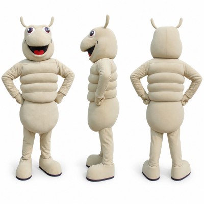 Termite Mascot Costume in Cream with Segmented Body Adult