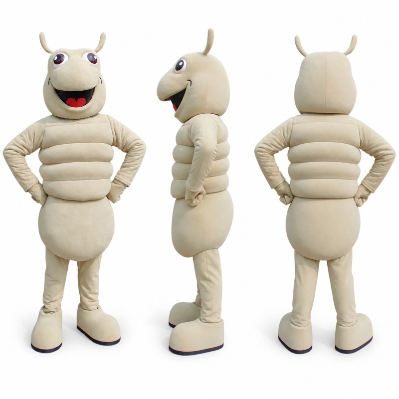Termite Mascot Costume in Cream with Segmented Body Adult