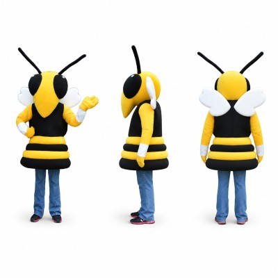 Bee Mascot Costume in Yellow and Black Adult