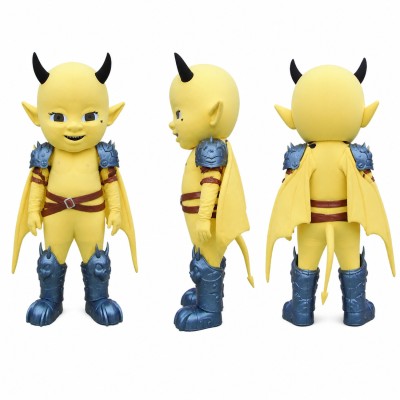 Devil Mascot Costume in Yellow Adult